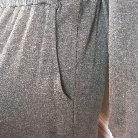 Lou & Grey Signature soft wide leg long-sleeve drawstring waist gray jumpsuit - Picture 8 of 13